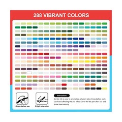 DICEKOO Acrylic Paint Markers 288 Colors, Brush Tip Markers No Bleed with Aut…