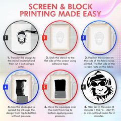 Screen Printing Kit Set – Screen Print Kit with Reusable Wooden Frame, 1 Screen