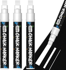 Car Window Markers for Glass Washable, 10Mm Jumbo White Liquid Chalk Markers For