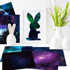 12×12 Galaxy Scrapbook Paper Pad Black Starry Patterned 12inch, Sky