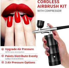 Airbrush Kit with Compressor Portable Airbrush Kit 48PSI High-Pressure Non-Clogg