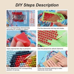 Cross Diamond Art Kits for Adults, 5D Diamond Painting Kits for Beginners, DIY