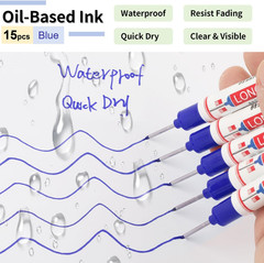 15 Pcs Long Nib Marker, 20 Mm Long Head Deep Hole Marker Pens, Fine Nose Tip Dee