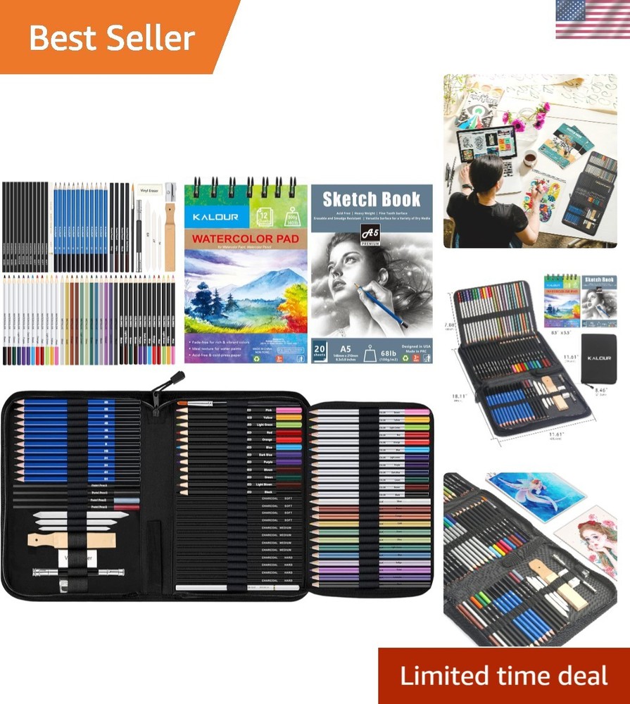 Pro Art Kit – 76 Essentials for Drawing, Sketching, and Watercolor Masterpieces