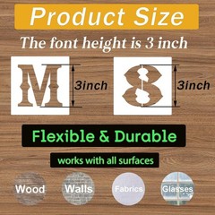 DZXCYZ 3 Inch Letter Stencils and Numbers, 38 Pcs Alphabet DIY Craft 3