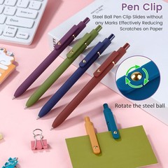 6pcs Gel Pens – 0.7mm Fine Point Retractable Black Ink for Stylish Writing