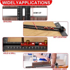Woodworking T Square Ruler, 13.5 Inch Adjustable Angle 15-165° Measurement