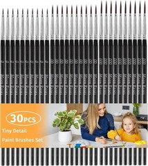 Best Model Miniature Paint Brushes Small Detail Art Paint Brush with Set 30 Pcs