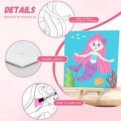 Kids Paint by Number Kits Including 6 Pre-Drawn Canvas for Painting, 6 Brushes 1