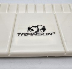 TRANSON Watercolor Palette w/ Thumb Hole & Brush Holders ~ White Approx 10″x5″