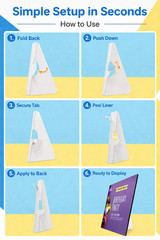 Self Adhesive Easel Backs Cardboard Display Stand 3-15 Inch Pack 50 White