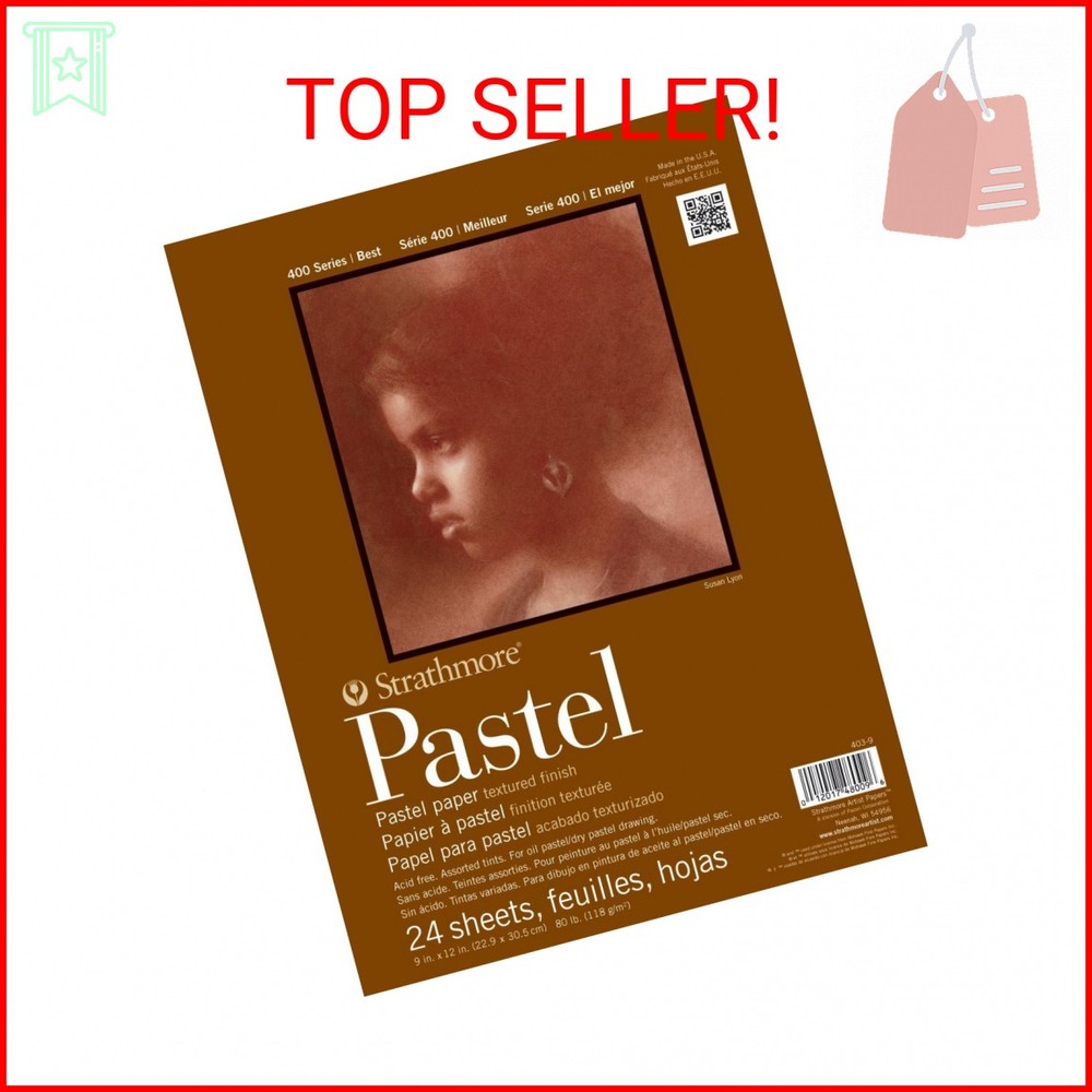 Strathmore 400 Series Tape Bound Pastel Pad, 80 lb. Textured Surface, 9 X 12 inc