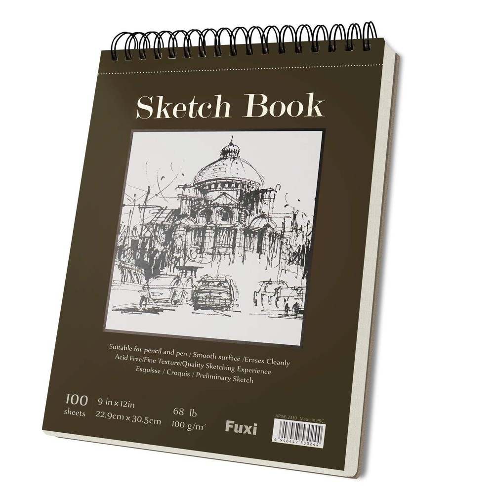 9″ x 12″ Sketch Book, Top Spiral Bound Sketch Pad, 100 Sheets 68lb/100gsm Aci…
