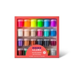 24ct Acrylic Paint Set Metallic/Neon/Glitter-Mondo Llama: Non-Toxic Craft Paints
