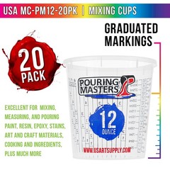 20 PCS 12 OZ 350ml Graduated Plastic Paint Mixing Cups Epoxy Resin Art Baking