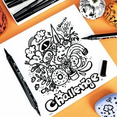 Arrtx Black Acrylic Paint Pens – 8 Pack Brush Tip and Fine Tip (Dual Tip) Bla…