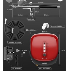 Oasser AK1 Airbrush Set HS-M901 w Air Hose Accessories & Manual