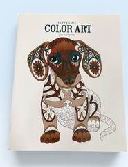 Color Art Adult Coloring Books – Set 4 – Puppy Love Florals Landscape Pioneer