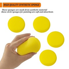 50 Pack Round Yellow Sponges – 2.9″ Artist Sponges for Face Painting, Crafts, Po