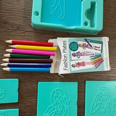 Kahootz Fashion Plates Fashion Drawing Mix Match Plates Tablet Pencils Mixed Lot