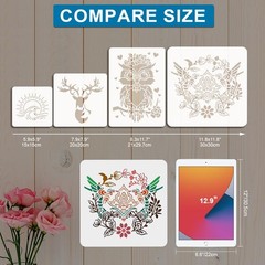 MAYJOYDIY 2pcs Layered Mountain Stencil 11.7×8.3 inches,