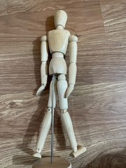 30cm Polished Wood Poseable Human Figure Mannequin Drawing Aid (EX COND)