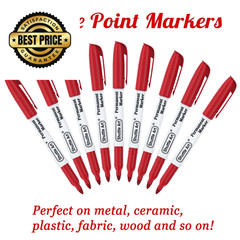 Shuttle Art Permanent Markers, 30 Pack Red 1 Count (Pack of 30),