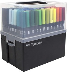 Tombow 56179 Dual Brush Pen Set in Marker Case – 108 Piece