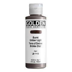 Golden Fluid Acrylic Burnt Umber Light Paint 4 Fl Oz Versatile Artists Paint