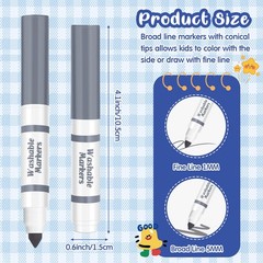 Janlaugh 30 Pcs Mini Washable Markers Bulk Broad 1 Count (Pack of 30), Gray