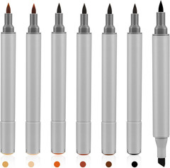 Leinuosen 6 Pack Dual Tip Leather Dye Marker Pens Touch up Pen Shoe Marker Leath