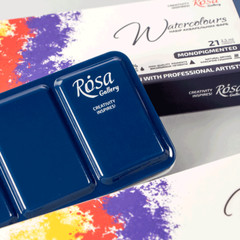 Rosa Gallery Monopigmented Professional Watercolor Paint Set, 21 Ct in Metal Box