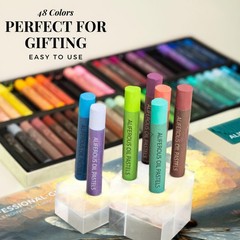 48 Color Oil Pastel Set – Soft Pastels for Artists & Kids – Professional Art Sup
