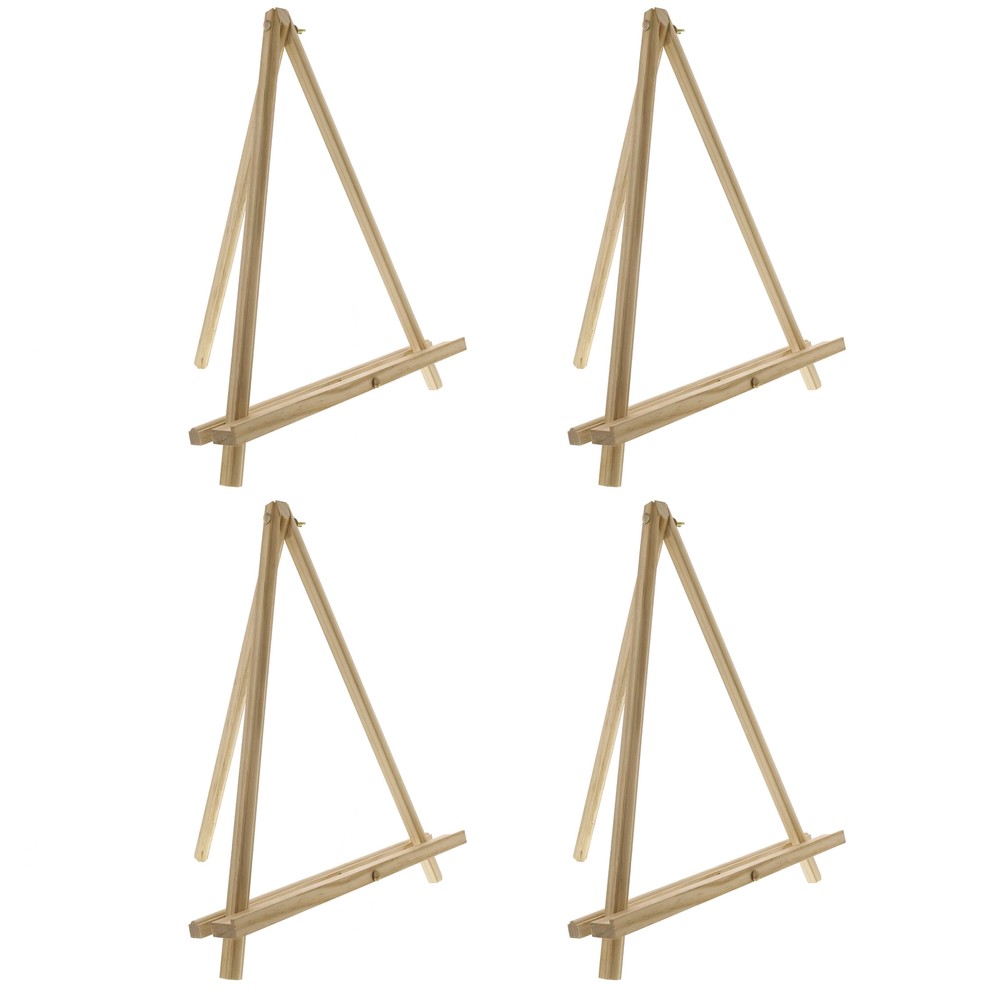 4 Pack 12″ Wood Display Stand A-Frame Artist Easel Tripod Tabletop Canvas Holder