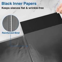 Sooez Art Portfolios 11″x17″, Large Portfolio 11×17″ w/ BLK Paper, Black