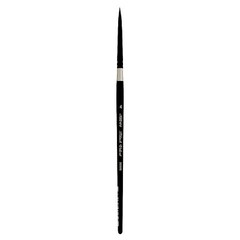 Black Velvet Round Paintbrush Size 4 Short Handle for Watercolor Gouache Inks