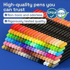 120 Dual-Tip Acrylic Paint Markers Set – Fine & Dot Tips for Fabric, Rock, Glass