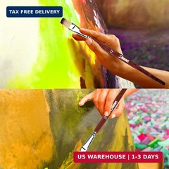 Sdanart Watercolor Brushes Professional 12 PCS ， 6 Flat Painting Brush and 6 Ang