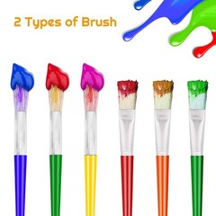 10Pcs Paint Brushes for Kids, Anezus Kids Large, Assorted Colors