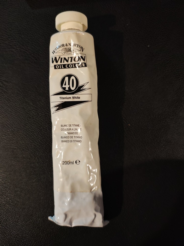 Winsor & Newton Winton Oil Colour Paint, 200ml tube, Titanium White Used