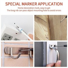 1x Long Head Markers Deep Hole Marker Pen For Bathroom Woodworking Multi-purpose