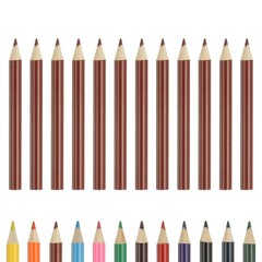 Cute Red Brown Color Drawing Pencils for Adult Coloring Books, 12 Pcs