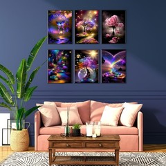 6 Pack Diamond Art Kits for Adults, Butterfly Flower Landscape 5D Diamond Painti