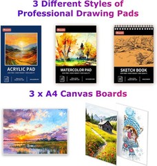 Art Supplies, 195 Pack Art Set Drawing Kit for Kids Teens Girls Boys Adult, Art