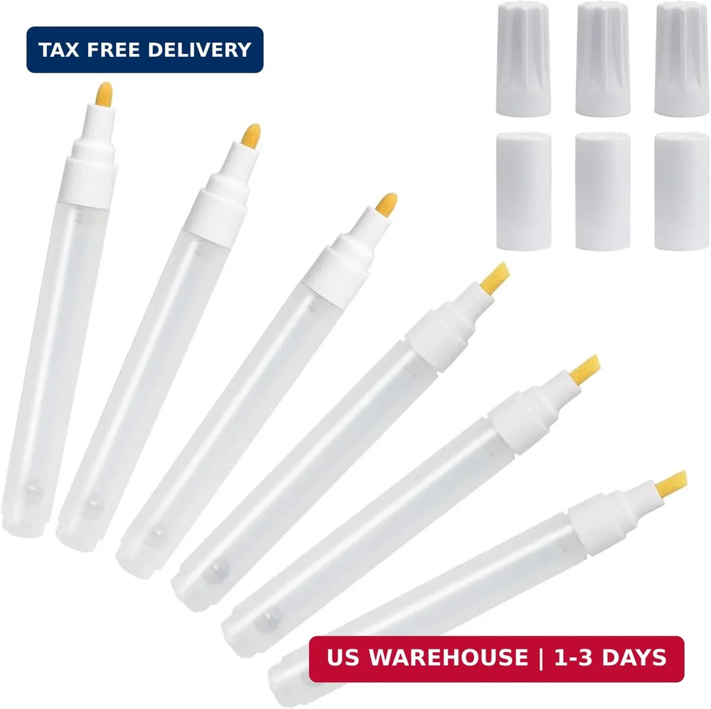 Biaungdo 6 Pcs 3 mm 6 mm Empty Fillable Pen, Clear Refillable Paint Pen Blank Ac