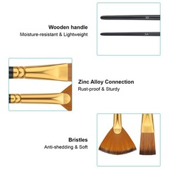 15PCS Durable Artist Paint Brush Set with Canvas Bag Professional Painting Tools
