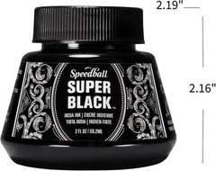 Speedball Super Black India Ink 2oz High Quality Pigment Waterproof Ink