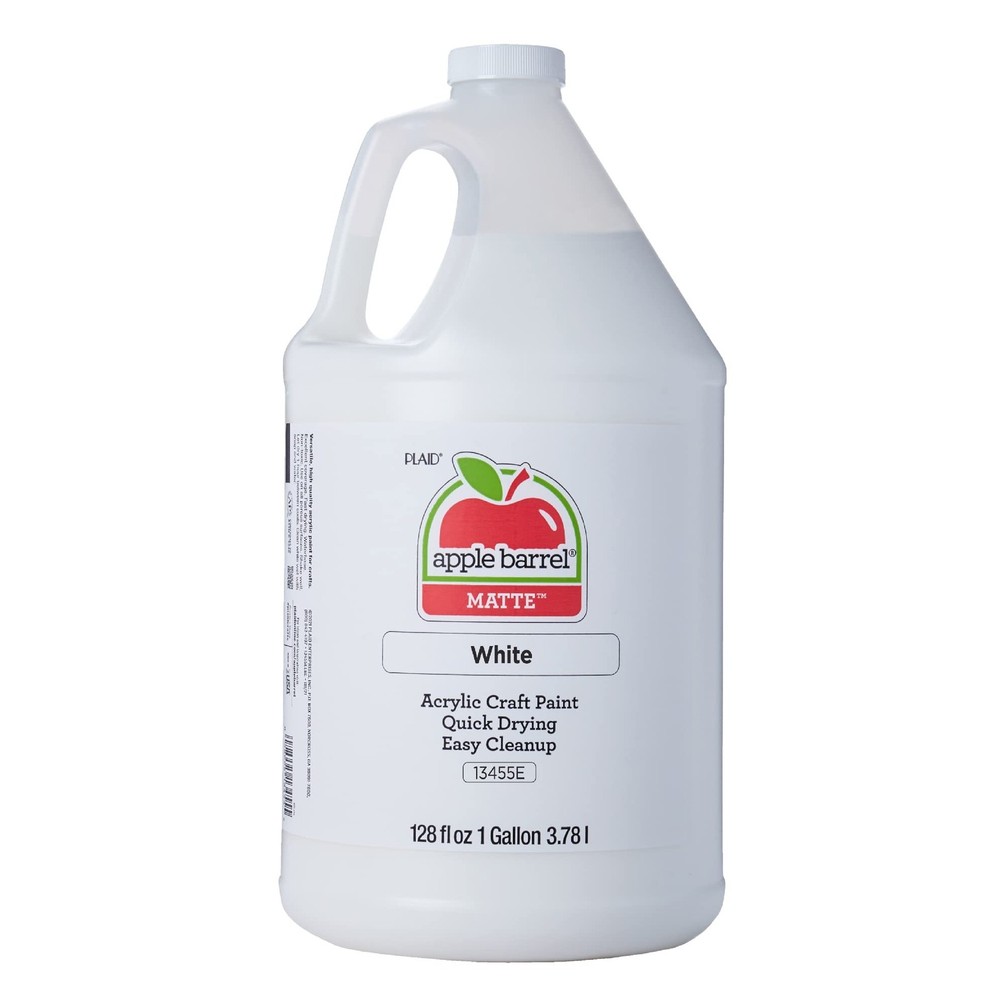 Apple Barrel, Matte Acrylic Paint, One Gallon (128 fl oz), White, (Pack of 1)