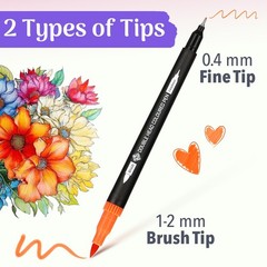 ZENO 36 Dual Tip Markers Set – No-Bleed Coloring Markers for Adults – Fine & …