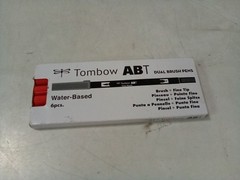Tombow ABT Dual Brush Pens, Water-Based 6pcs Poppy Red